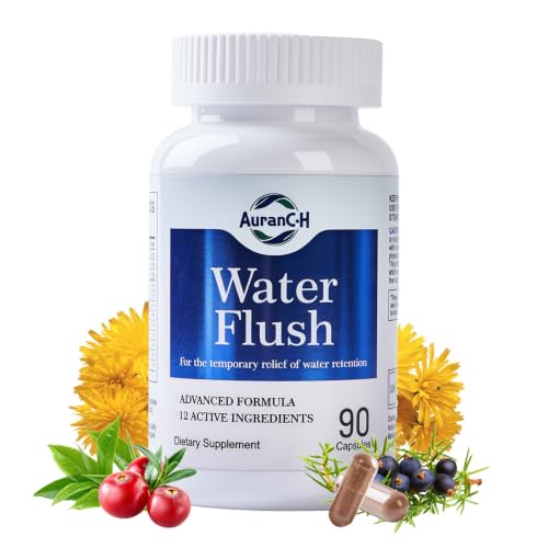 Diuretic Water Retention Capsules for Weight Control, Water Detox, Water Balance Support,12 Herbal Extract, Instant Relief from Bloat and Swelling for Women & Men, Lymphatic Drainage 90 Vegan Capsules