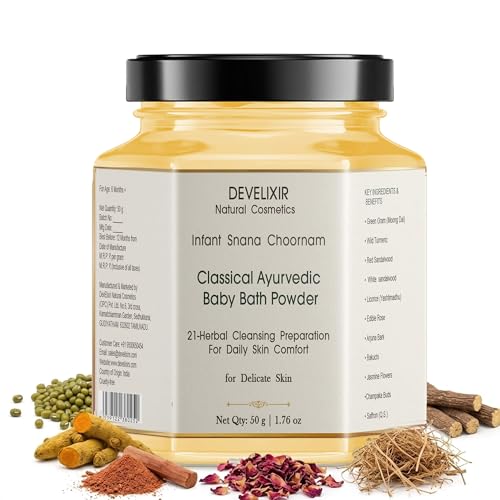 Image of Boy Babya€s Bath Powder| skin brighten | 21 Ayurvedic herbs like Rose Licorice Arjuna Green grams Red & White sandalwood ubtan | 100g )