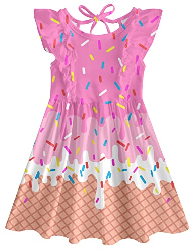 Goodstoworld Toddler Girl Dress for Kids Summer Beach Ruffle Tie Back Dresses for 2-8T
