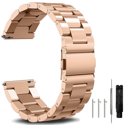 Nixiamy Correa de Reloj de Metal Acero Inoxidable   Liberación Rápida   16mm, 18mm, 20mm, 22mm, 24mm   Inteligente para Hombres y Mujeres