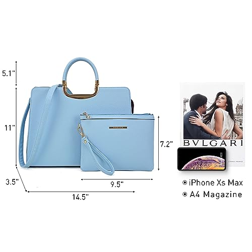 Womens Handbag Top Handle Shoulder Bag Tote Satchel Purse Work Bag with Matching Wallet4