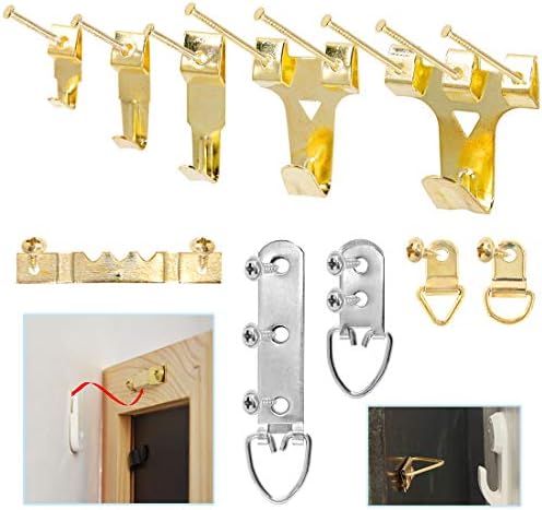 Glarks 500Pcs Picture Hanging Kit, Heavy Duty Picture Hanger Frame Hook Hardware with Nails, Hooks, Hanging Wire, Screw Eyes, D Ring and Sawtooth Hanger for Frame Hanging Wall Mounting