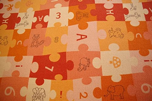 Dywan PUZZLE pomarańczowy 100x500 cm