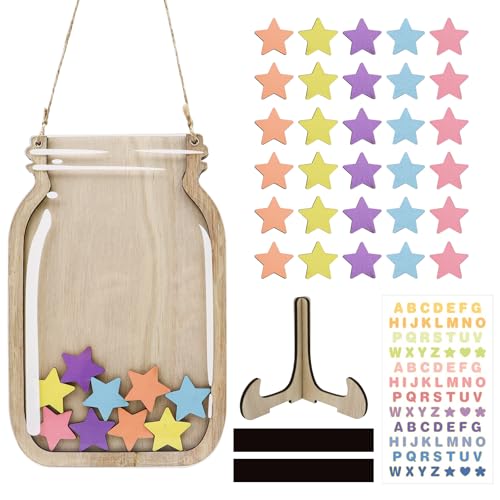 GETRICH Belohnungsglas mit 30 Sternen Magnetisch Motivations Belohnungsglas Reward Jar Sterne Anreizglas Belohnungssystem Kinder für Töpfchentraining Für Den Täglichen Gebrauch
