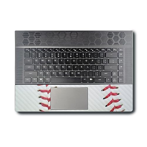 Image of MightySkins Carbon Fiber Skin Compatible with Alienware X16 R1 (2023) Full Wrap Kit - Baseball Closeup | Protective, Durable Textured Carbon Fiber Finish | Easy to Apply | Made in The USA