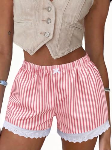 Image of Boxer Shorts for Women Pajama Gingham Shorts Casual Lounge Sleep Plaid Y2K Beach Bottoms for 2026 Summer