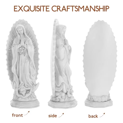 Estatua religiosa pequeña de resina Gris 19x7.5x6.2 cm miniatura 6