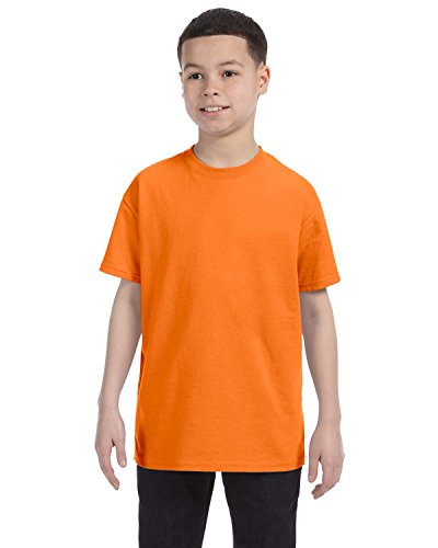By Gildan Youth 53 Oz T-Shirt - Safety Orange - S - (Style # G500B - Original Label)