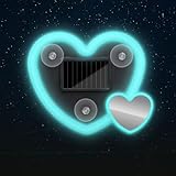Solar Powered Heart Ambience Light, Multi-Color Multi-Mode, Wireless Installation, Smart Lighting, Car Interior Decor (ice Blue)