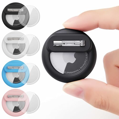 Waterproof for Airtag Holder Kids Hidden, Safety Pins Hidden Inside Clothes or Backpack, GPS Tracker Case for Children Elderly (Blue, White, Black, Pink)