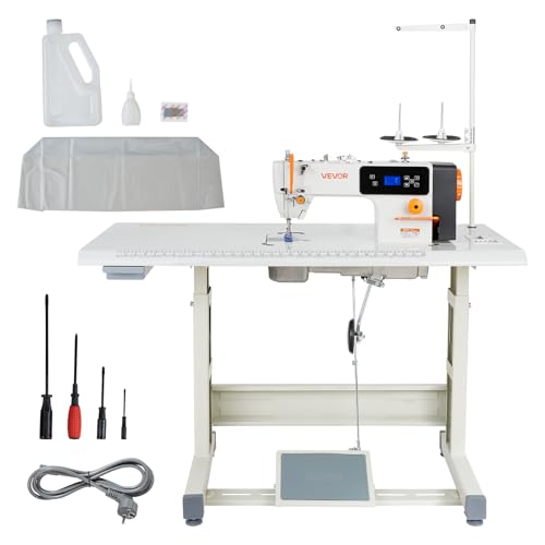 VEVOR Industrial Lockstitch Sewing Machine, 550W Servo Motor Commercial Sewing