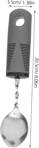 Miniatura 2 de Zerodeko Juego de utensilios con peso adaptativo para ancianos, juego de cuchara y tenedor de 4 piezas, asas antideslizantes para temblores de manos