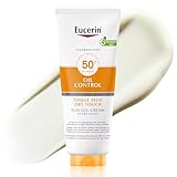 Eucerin Sun Body Oil Control Gel-Crema FPS 50+ (200 ml), protección solar 50+ en gel con filtros UVA/UVB, crema para el sol antibrillos, protector solar para piel grasa, mixta y con tendencia acneica