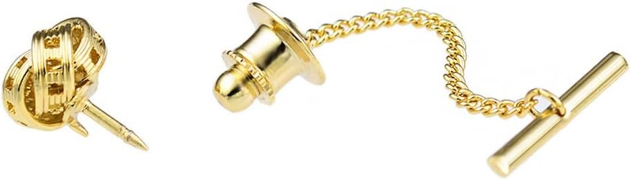 Tie Clip Multi-Purpose Shirt Collar Pin Men's Suit Collar Buckle Metal Braided Brooch Tie Fixed Pin Buckle(E-1)