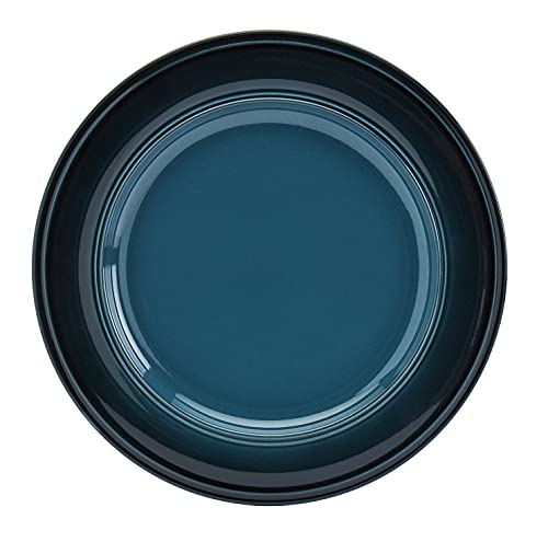 Mason Craft & More Festival Dinnerware Collection- Round Durable Stoneware Bold Colorful Ombre Glaze Plates Bowls, 12 Piece Festival Dinnerware Set in Rich Teal - Image 4
