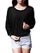 Allegra K Women Stretchy Mesh Splice Long Batwing Sleeve Leisure Shirt