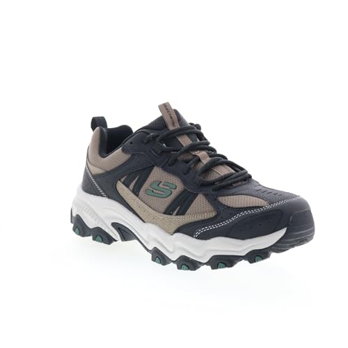 Skechers - Mens Stamina at - Upper Stitch Sneakers Shoes, Color Brown/Black, Size: 9 M US