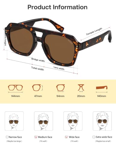 Image of SOJOS Retro Polarized Aviator Sunglasses Womens Mens SJ2385