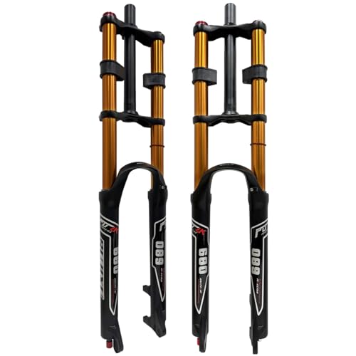 Fourche suspension double couronne VTT débattement 130mm avec pivot droit
