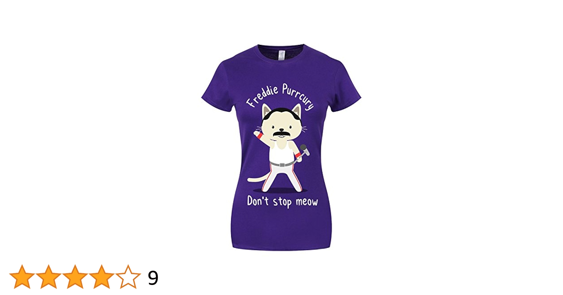Women's Freddie Purrcury T-Shirt Purple at Amazon Women's