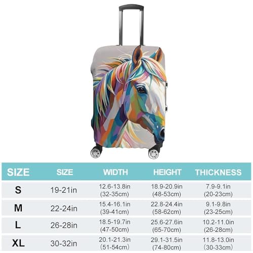 Horse Pattern Printed Luggage Cover Protector, Fits 18-32 Inch Luggage2