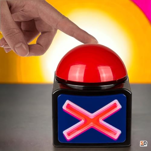 Out of the Blue 60/1147 - Buzzer mit LED und Sound, ca. 11,5 x 11 cm, aus Kunststoff, batteriebetrieben, im Geschenkkarton