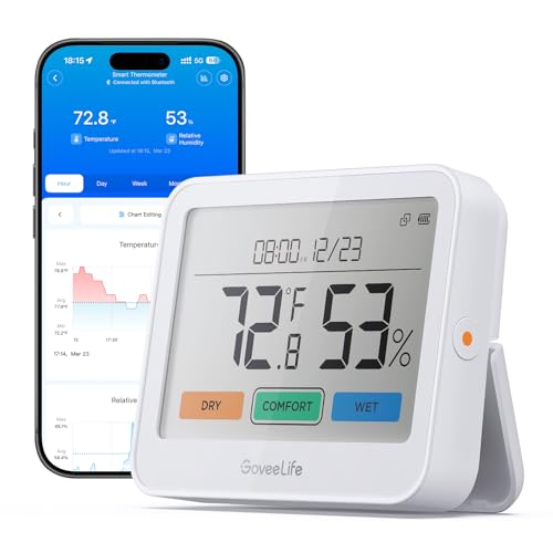 Image of GoveeLife Bluetooth Thermometer Hygrometer H5220, Large LCD Display 1-Pack