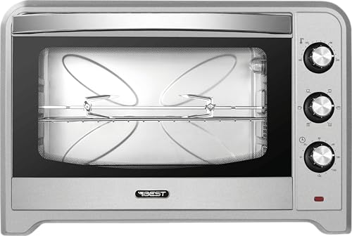 BEST Forno Elétrico 70L, Inox/Platinium, 1800W 127V com Rotisserie, Luz Interna, Timer 120min, 6 Funções