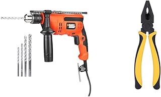 BLACK+DECKER KR554RE 550W 13mm Corded Variable Speed Reversible Hammer Drill Machine with Lock-On &