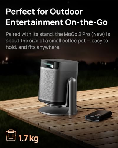 Image of XGIMI MoGo 2 Pro (New) Portable Projector with Multi-Angle Stand, 1080P Mini Projector, Google TV with Licensed Netflix, 430 ISO Lumens, 2 x 8W Speakers, Autofocus, Intelligent Screen | Google TV with Licensed Netflix, Mini Projector with 430 ISO Lumens, 2 x 8W Speakers, Autofocus, Intelligent Screen