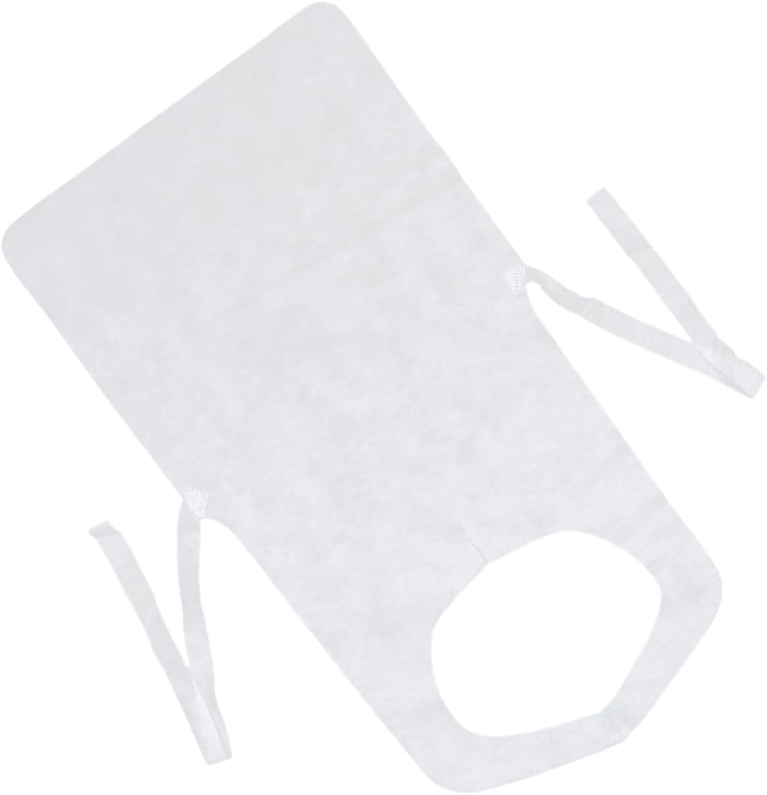 Zerodeko 100pcs Disposable Nonwoven White Aprons for Adults Smock Cleaning Aprons Heavy Duty Butcher