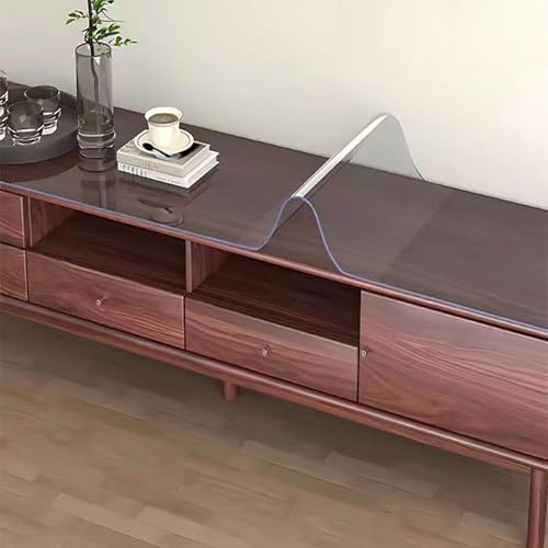 Protège les rayures efficacement : nappe transparente 57 x 150 cm pour table à angle droit