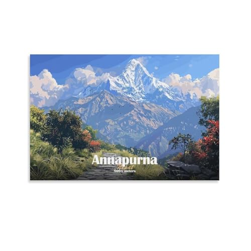 Tableau sur toile Annapurna 50x75cm pour decoration salon et chambre