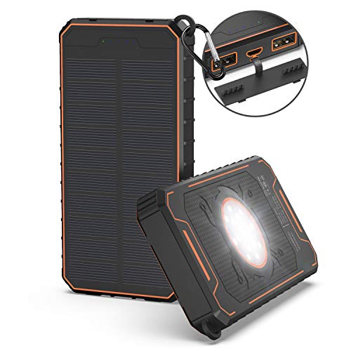 POWEROWLモバイルバッテリー ソーラーチャージャー大容量12000mAh ポータブルパワーバンク 太陽光で充電可能 防水 耐衝撃 災害/旅行/アウトドアに大活躍に iPhone/iPad/Android/Samsung対応