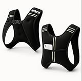 Aurion by 10club Weighted Vest - Adjustable Weight Vest 5kg for Exercise, Running Vest for Men, Bulletproof Jacket Army, Military Body Weight Vest, Fitness Jacket, Weight Bag - Black
