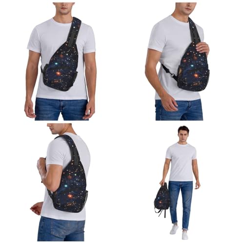 Sling Bag negro tipo chest para hombres y mujeres miniatura 6