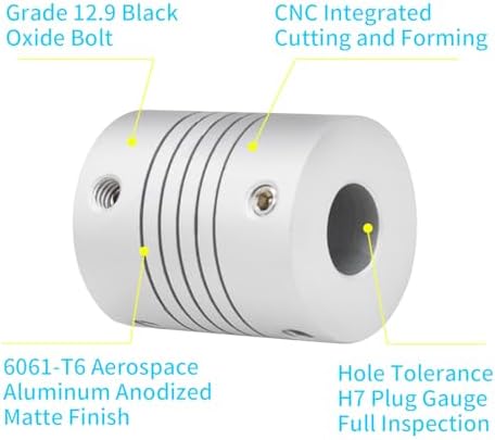 Beam Coupling 8mm to 8mm Aluminum Alloy Shaft Coupler D19 x L25mm for Stepper Motor, 3D Printer, CNC Encoder — 사진 4
