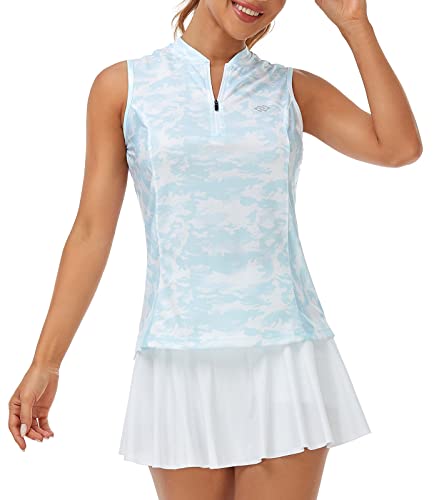 JINSHI Tennis Shirts for Women with Zipper Athletic Tennis Sport