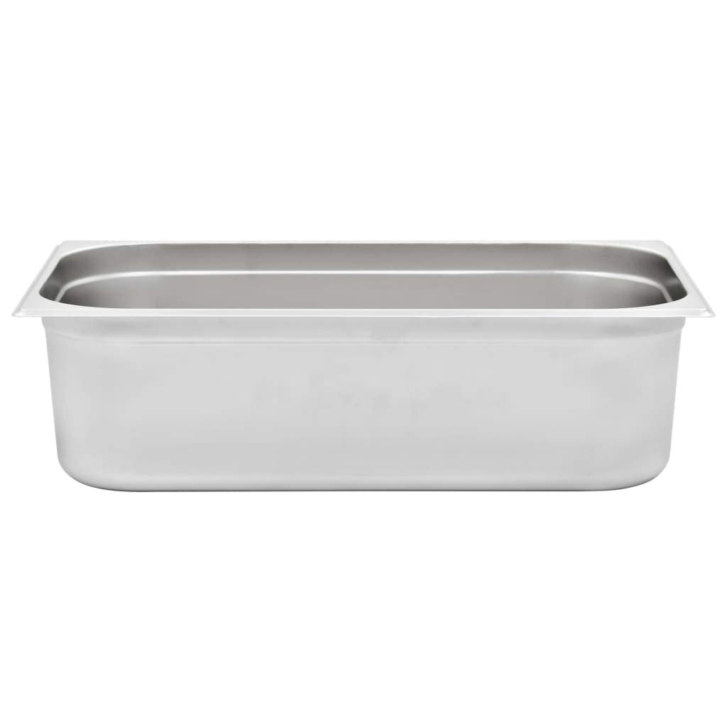 vidaXL 2 recipientes Gastronorm GN 1/1 de 150 mm, acero inoxidable, sin óxido, fácil de limpiar, aptos para lavavajillas, utensilios de cocina, bandeja para servir alimentos, soporte para aperitivos