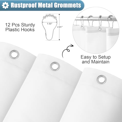 OLANLY Luxury Shower Curtain Set 72x72, Waterproof and Washable, 12 Hooks by OLANLY - Used condition - Image 5