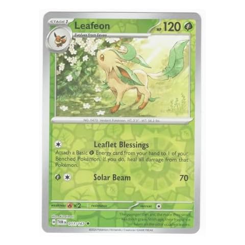 Pokemon Leafeon Reverse Foil Card Cover