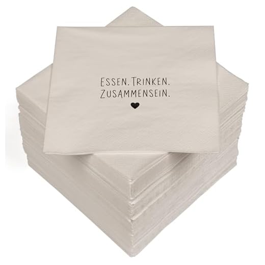HEKU 100 Servietten, 3-lagig, 33x33cm, Essen Trinken Zusammensein I Saugstark und praktisch verpackt I Breite Auswahl I Ideal für besondere Anlässe