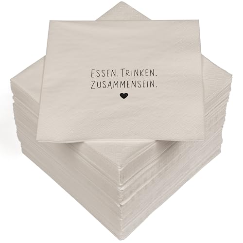 HEKU 100 Servietten, 3-lagig, 33x33cm, Essen Trinken Zusammensein I Saugstark und praktisch verpackt I Breite Auswahl I Ideal für besondere Anlässe