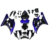DFMT Motorcycle Injection Fairing Kit Fit for 2006 2007 Yamaha YZF R6 Fairings 06 07 YZF-R6 Bodywork ABS Plastic Body Frame Body Panel Cowling (Blue & Black)