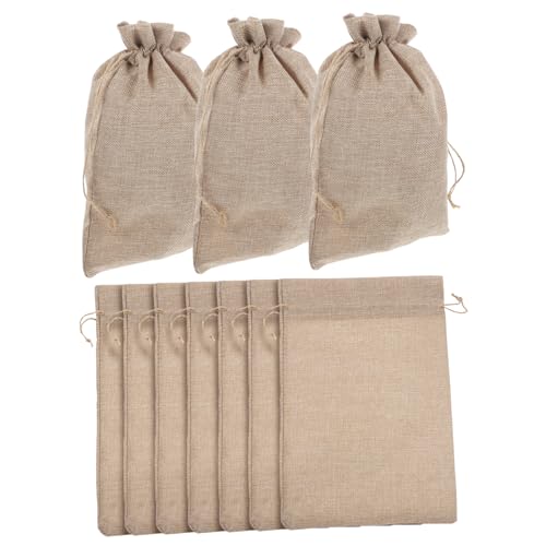 PAMINGONO 10個粗麻ドローストリング袋 おしゃれな パッケージング ジュエリーやキャンディー保管に バースデーやウェディング パーティー用