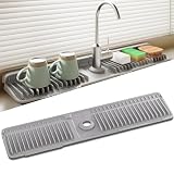 SOCORIA Faucet Mat for Kitchen Sink, 24 Inch Longer Silicone Sink Splash Guard, 7°Slope Fast Self-draining, Fast Drying Tidy Faucet Mat...