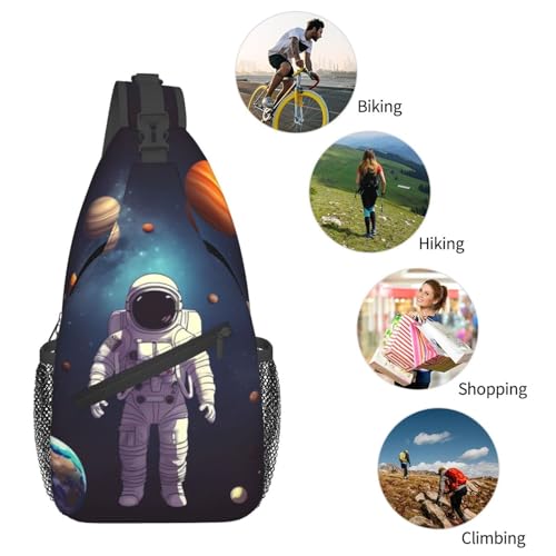 Bolso cruzado estilo astronauta negro para hombre y mujer miniatura 6
