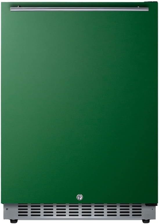 Summit 24" Built-In Refrigerator, 4.8 cu.ft., ADA Compliant, Undercounter, Green, Stainless Steel - AL54GLHD (Left Handed Door Swing)