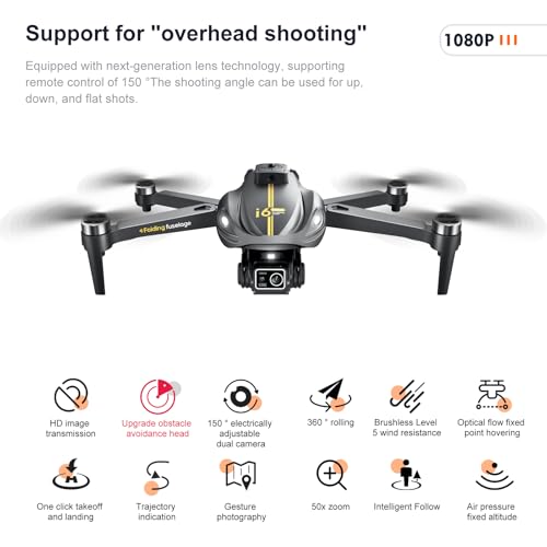 Okyuk I6 Drone With Camera 1080P Hd, Fpv Camera Drone For Kids, 150° Adjustable Lens Foldable Rc Quadcopter, Brushless Motors, Night Vision, Shock Absorbing, Obstacle Avoidance thumb #5