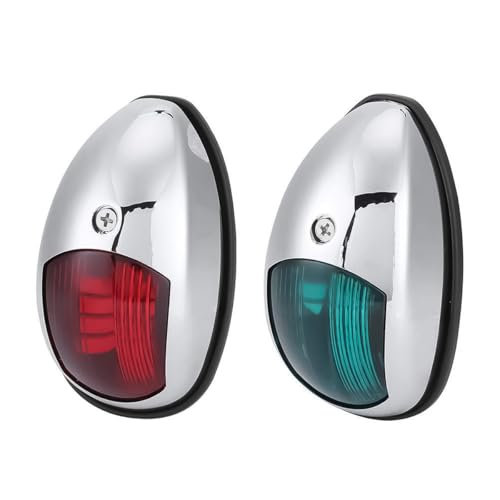 Hsthe Sea 2 Luces de navegación LED Marinas Rojas y Verdes de 12 V, luz de navegación Impermeable, luz de Puerto roja de estribor Verde, Montaje Lateral, Puede acomodar hasta 20 Metros de Barco